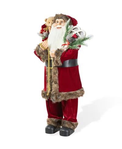Glitzhome 35 H Oversized Christmas Traditional Santa Figurine In Multi