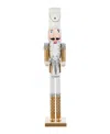 Glitzhome 35.75" Wooden Christmas Soldier Nutcracker In Multi