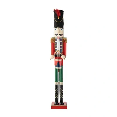 Glitzhome 3.5ft Wooden Christmas Nutcracker In Red