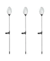 Glitzhome 36" H Set Of 3 Solar Powered Stake Oval Flower Light With Stainless Steel Pole In Multi