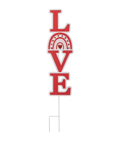 Glitzhome 36'' H Valentine's Metal Rainbow "love" Yard Stake In Multi