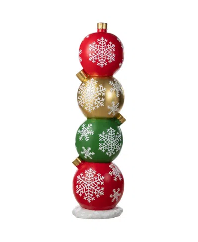 Glitzhome 36.25" Resin Christmas Stacked Ornament Porch Decor In Multi