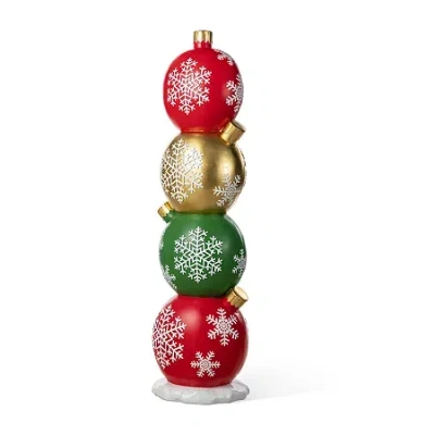 Glitzhome 37"h Christmas Resin Stacked Ornament Porch Christmas Tabletop Decor In Multi