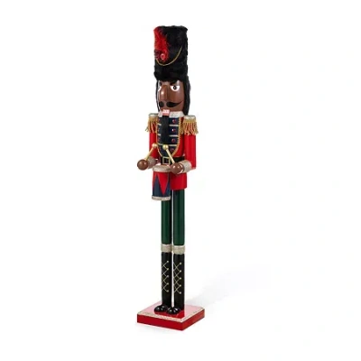 Glitzhome 37"h Wooden Christmas African Soldier Plastic Christmas Nutcracker In Multi