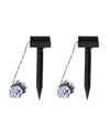 Glitzhome 22' Set Of 2 Solar String Light With 50 Led Lights In Black