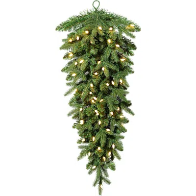 Glitzhome 3ft Christmas Teardrop With 50 Strawberry Leds And Timer In Green