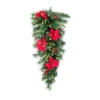 Glitzhome 3ft Pre-lit Berries Teardrop Swag In Green