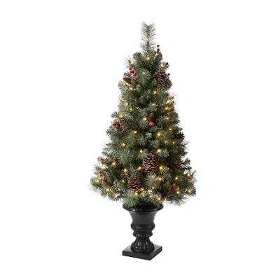 Glitzhome 4 Foot Pine Christmas Tree In Green