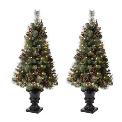 Glitzhome 4 Foot Pine Christmas Tree In Green