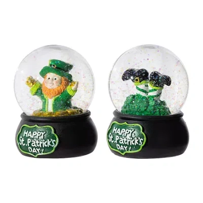 Glitzhome 4 Resin Leprechaun Waterglobs St. Patricks Day Tabletop Decor In Multi