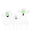 Glitzhome 40" H Halloween Metal Mesh Glow In Dark Ghost Family Yard Stake, Set Of 3 In Multi
