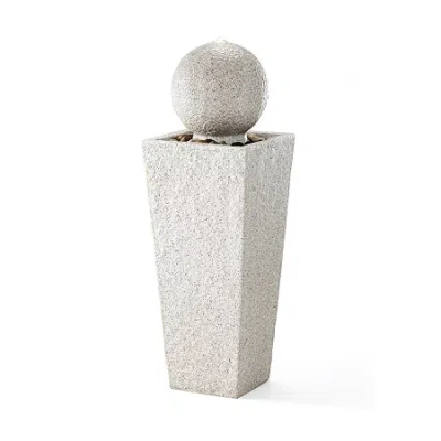 Glitzhome 40.25" Faux Terrazzo Resin Outdoor Fountain In Sand