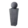 Glitzhome 40.25" Polyresin Sphere Outdoor Fountains In Gray