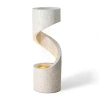 Glitzhome 40.25" Terrazzo Spiral Shaped Outdoor Fountain In Sand