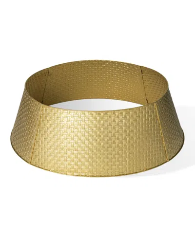 Glitzhome 40.5 D Gold Metal Weave Tree Collar In Multi