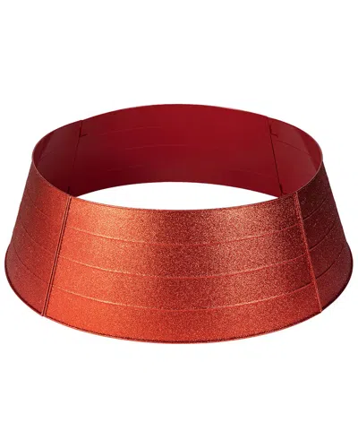 Glitzhome 40in Metal Glitter Tree Collar In Burgundy