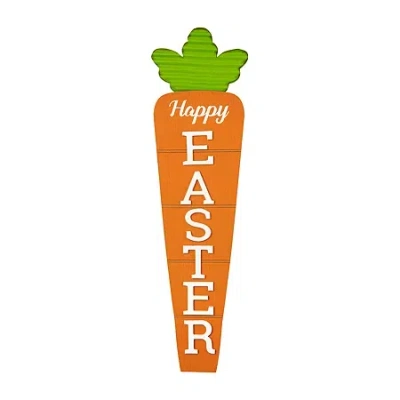 Glitzhome 41.5"h Carrot Easter Yard Art In Orange