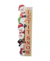 Glitzhome 41.75" Lighted Wooden Christmas Let It Snow Stack Snowman Porch Decor In Multi