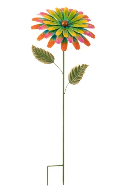 Glitzhome 41"h Garden Metal Flower Yardstake In Multi