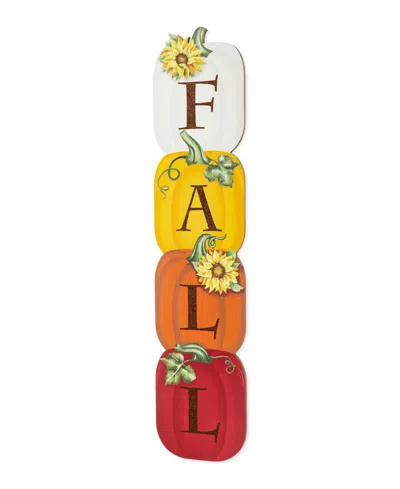 Glitzhome 42" H Fall Wood Stacked Pumpkin Porch Decor In Multi