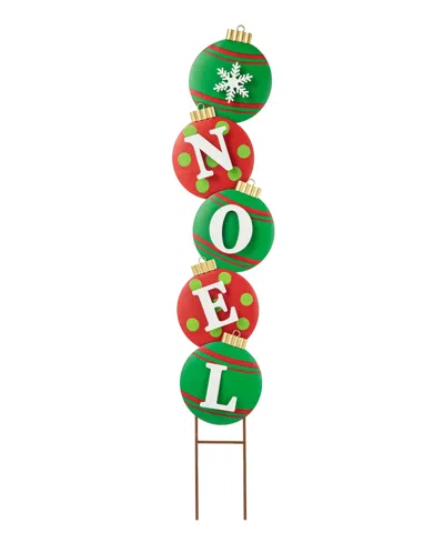 Glitzhome 42" H Metal Noel Ornament Yard Stake Or Wall Decor In Multi