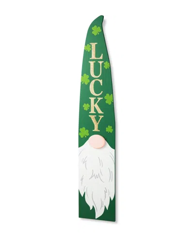 Glitzhome 42" H St. Patrick's Wooden Gnome Porch Decor In Multi