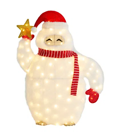 Glitzhome 42" Lighted Fabric Christmas 3d Yeti Outdoor Decor In Multi