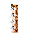 Glitzhome 42" Lighted Halloween Wooden Stacked Ghost With Trick Or Treat Porch Sign With Timer