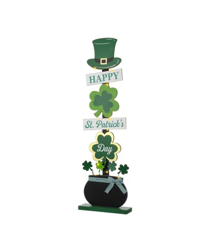 Glitzhome 42" Lighted St. Patrick's Wooden Shamrocks Porch Decor In Multi