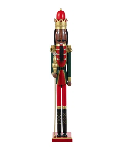 Glitzhome 42" Wooden Christmas African King Nutcracker In Multi