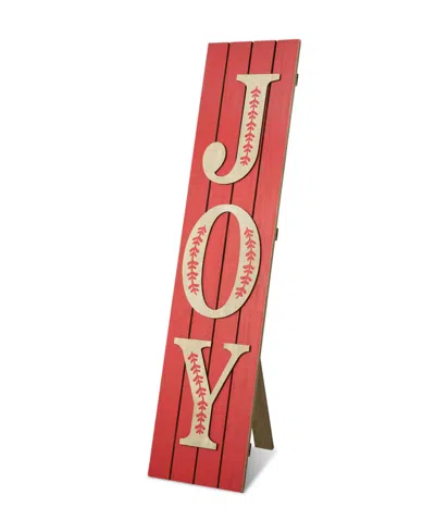 Glitzhome 42"h Christmas Wooden Joy Porch Sign In Multi