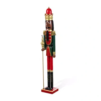 Glitzhome 42"h Wooden Christmas African King Wood Christmas Nutcracker In Multi