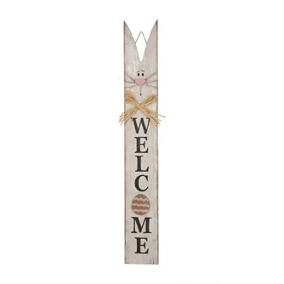 Glitzhome 42h Wooden Easter Welcome Porch Sign Easter Porch Sign In White