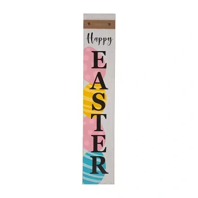 Glitzhome 42"h Wooden Happy Easter Porch Sign Easter Porch Sign In White