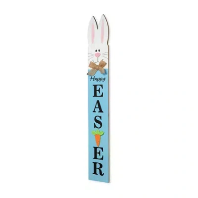 Glitzhome 42in Wooden Welcome Easter Porch Sign In Yellow