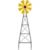 Glitzhome 44"h Metal Wind Spinner Yardstake In Yellow
