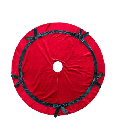Glitzhome 48" Christmas Tree Skirt With Bows In Multi
