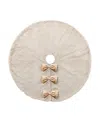 Glitzhome 48" Reversible Korean Fleece Christmas Tree Skirt In Multi