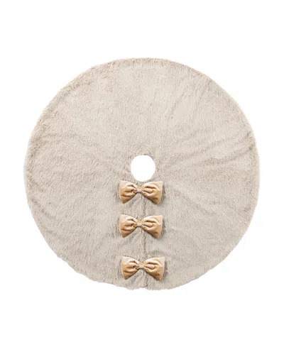 Glitzhome 48" Reversible Korean Fleece Christmas Tree Skirt In Multi