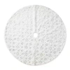 Glitzhome 4ft White Plush Christmas Indoor Tree Skirt In White