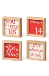 Glitzhome Block 4-pc. Valentines Day Tabletop Decor In Multi