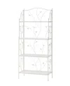 Glitzhome 52" H 4-tiered Rectangular Metal Shelf Plant Stand Or Storage Rack In White