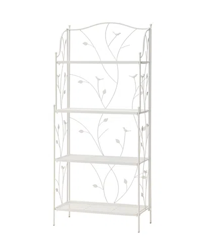 Glitzhome 52" H 4-tiered Rectangular Metal Shelf Plant Stand Or Storage Rack In White