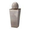 Glitzhome 5.75h Polyresin Sphere Outdoor Fountains In Gray