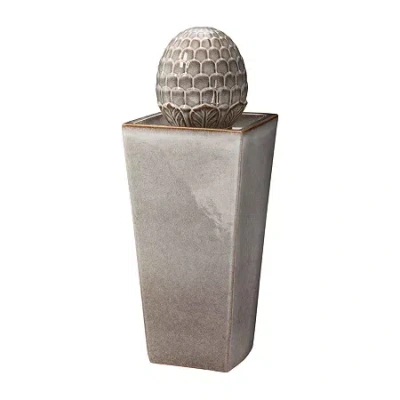 Glitzhome 5.75h Polyresin Sphere Outdoor Fountains In Gray