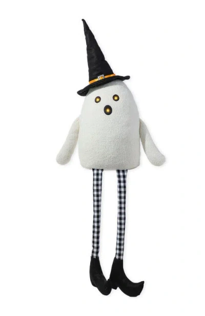 Glitzhome 5ft Halloween Lighted Fabric Ghost Shelf Sitter In White