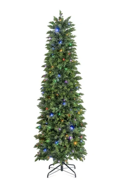 Glitzhome 5ft/6ft Pre-lit Christmas Artificial Cypress Tree With Twinkling Lights And Remote Control In Green