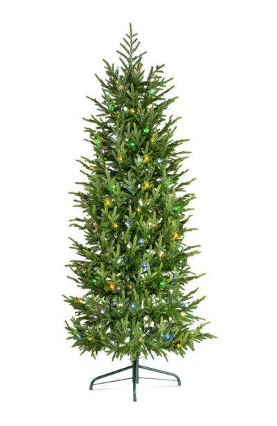 Glitzhome 5ft/6ft Pre-lit Christmas Artificial Norfolk Pine Tree With Twinkling Lights And Remote Co In Green