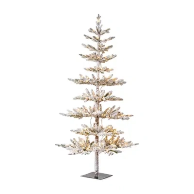 Glitzhome 6 Foot Pre-lit Pine Christmas Tree In White