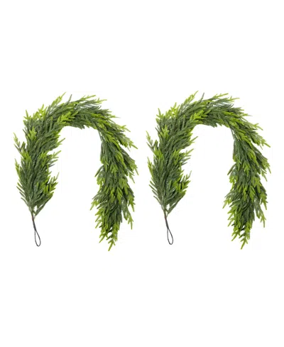 Glitzhome 6 Ft Polyethylene Christmas Dripping Garlands, Set Of 2 In Multi